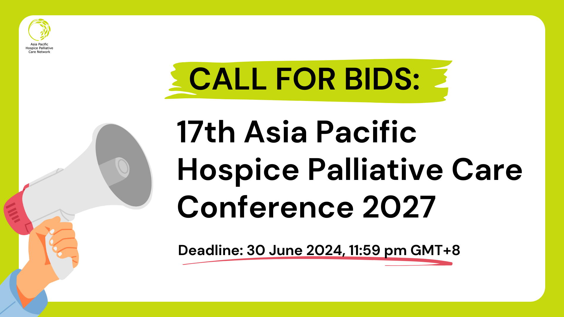 Bid Open for 17th Asia Pacific Hospice Palliative Care Conference 2027