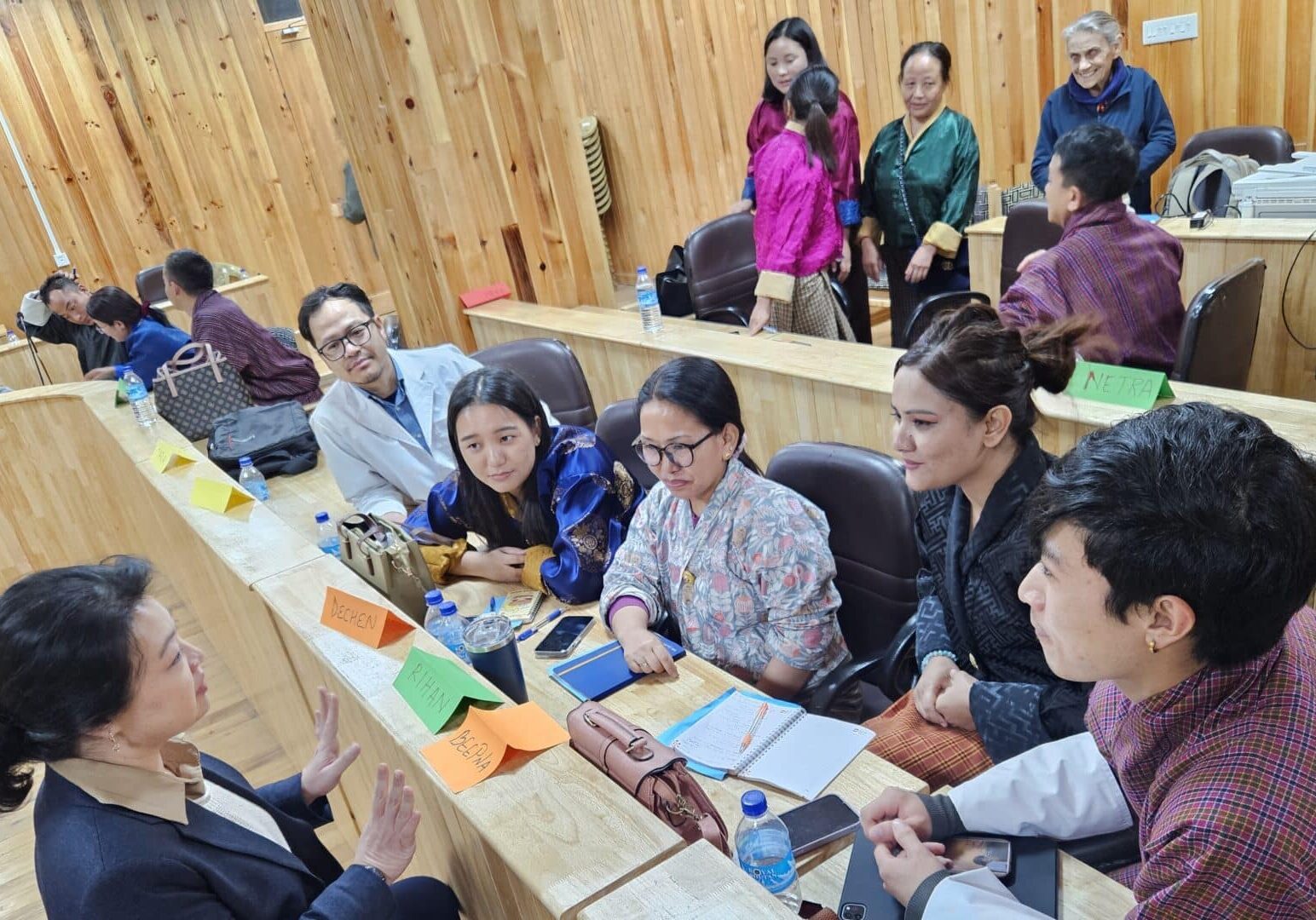 Faculty and participants having a discussion in Bhutan